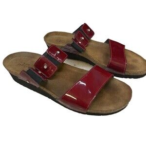 NAOT Michelle sandals comfort walking Red Patent 41 Sz10